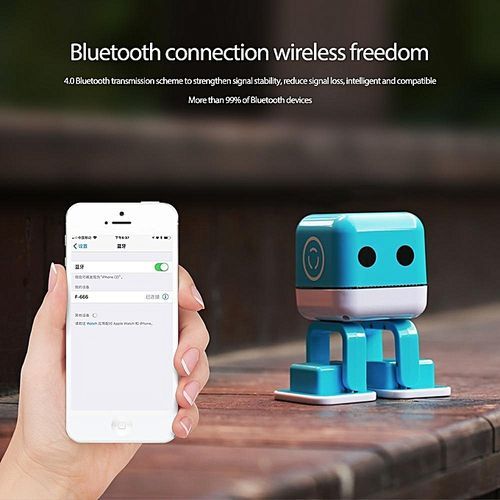 Cube Multifunction LED Intelligence Robot Voice Control Entertainment Dancing Speaker Smart Robot Children's Toy HT-S