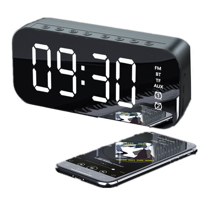 【Free Gift】！Multifunctional LED Digital Alarm Clock Bluetooth Speaker Convenient Construction Site Sound Luminous Subwoofer