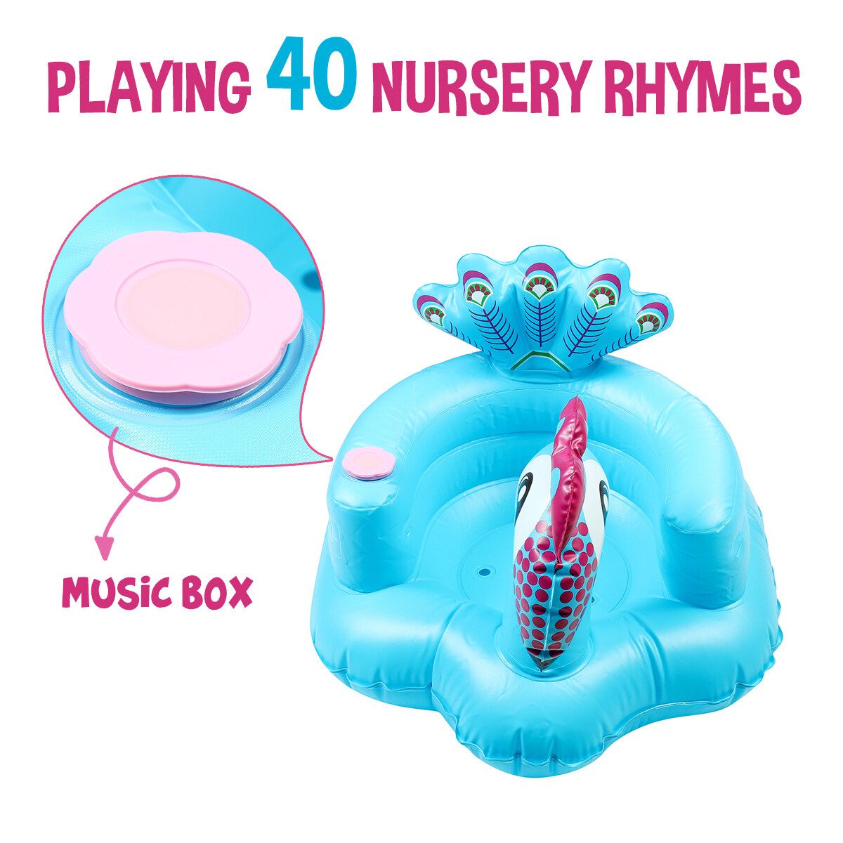 Seat Sofa Baby Learning To Sit Chair Pillow Cushion Sitting Inflatable Blue 2