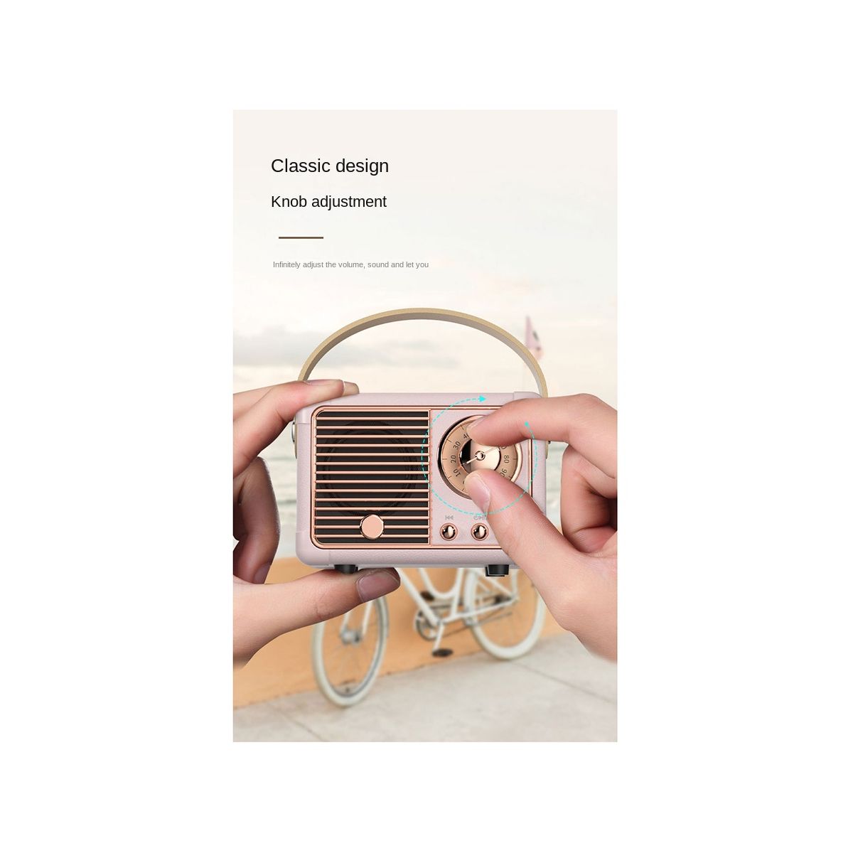 Retro Bluetooth Speaker HM11 Classical Retro Music Player Sound Stereo Portable Mini Travel Music Player Pink