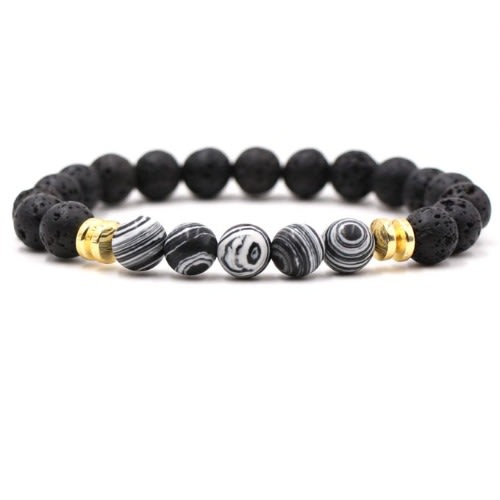 Tiger Eye Lava Bead Bracelet