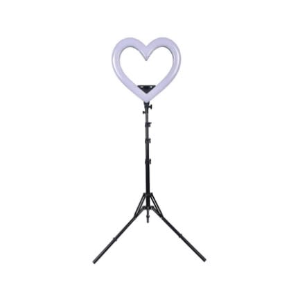 Heart Shaped Ringlight - 10inch - 25.4cm, 6-colors + Tripod Stand, Jm26-10