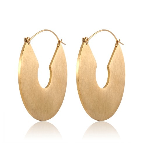 Stainless Steel Geometric Hoop Earrings For Women