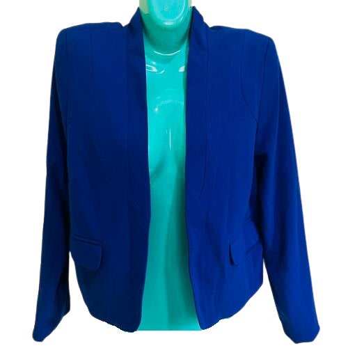 Long Sleeved Cropped Blazer - Blue