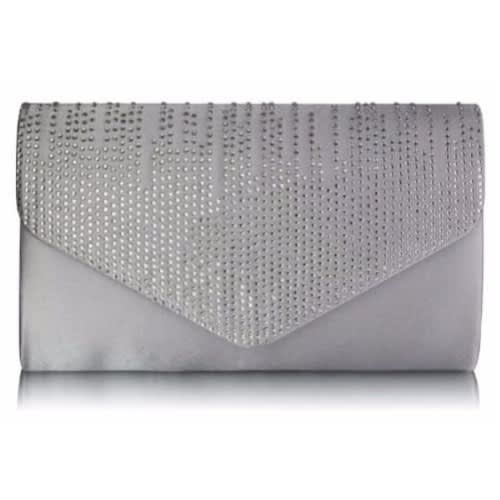 Good  Crystal Clutch Purse - Silver