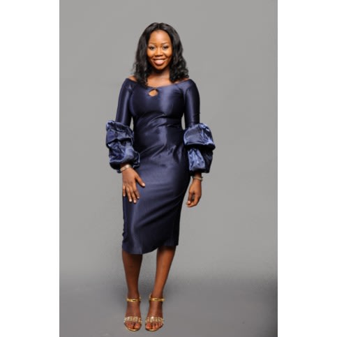 Balloon Sleeve Dress - Blue