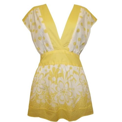 Dizzy Lizzy Pure English Cotton Deep V-Neck Floral Top