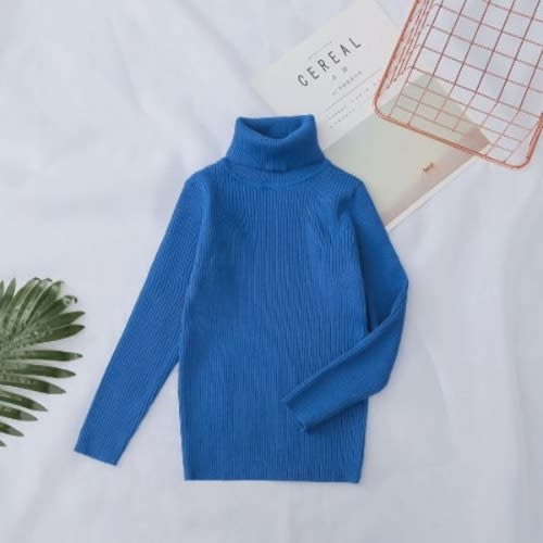 Chidren  Long Sleeve Turtleneck Top - Navy Blue