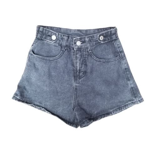 Ladies Faded Highwaist Bumshorts - Black Blue