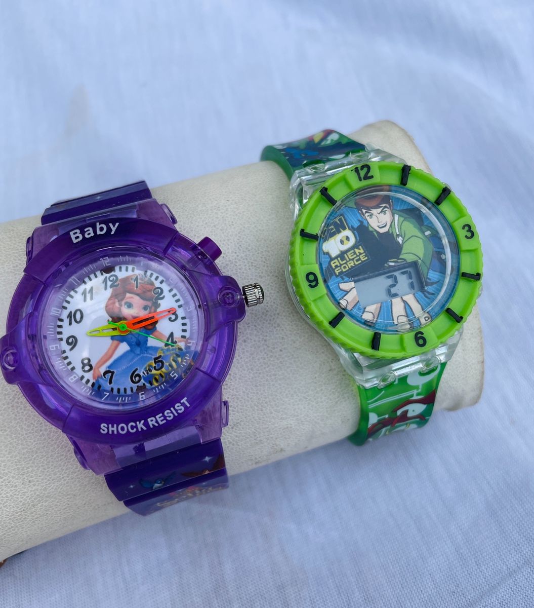 2pcs Children Cartoon Character Wristwatch For Boy And Girls