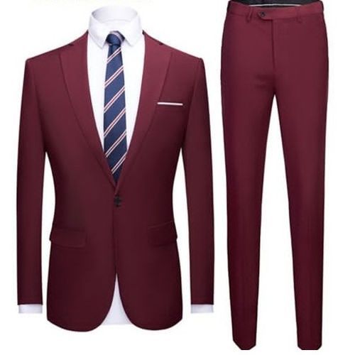 Classic Men's Wedding Suit- Maroon