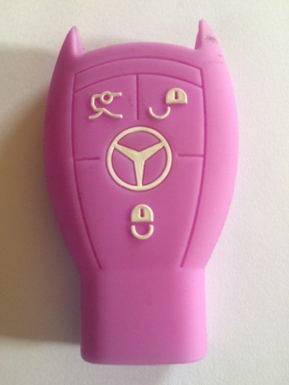 Soft Silicone Case Cover Holder For Mercedes Benz Smart Remote Key Fob Purple