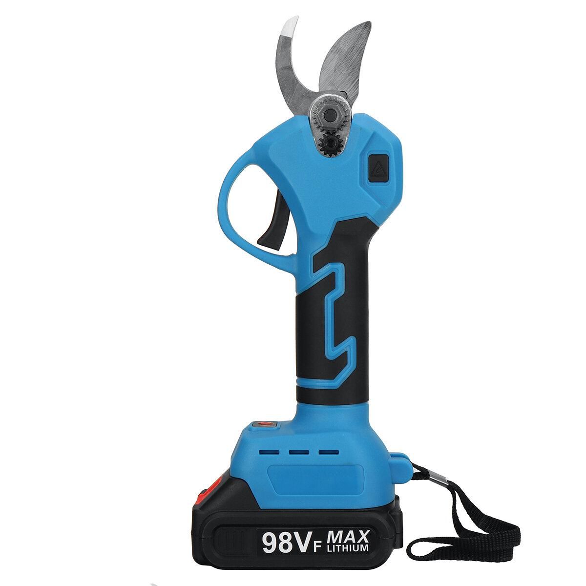 BRAVOBRO 1500W 30mm Cordless Electric Scissors Electric Pruning Secateur Shears Rechargeable Wood Cutter W/ 1/2pcs Battery