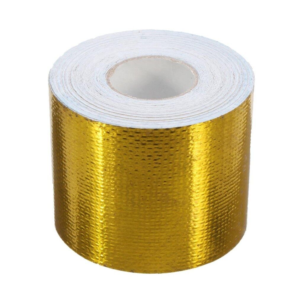 Gold Foil Heat Insulating Tape Hose Wrap Reflective Shield Adhesive