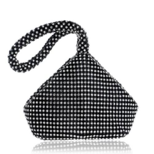 Trendy V-shaped Stoned Clutch Purse