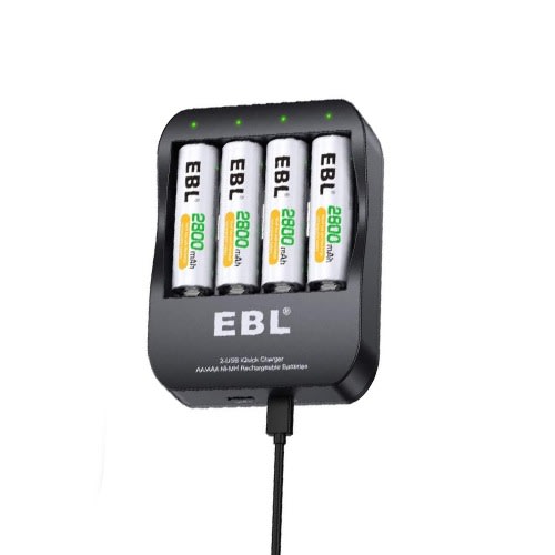 Smart Dual Usb Charging Port 2 Hour Quick Charger With 2300mah Rechargeable Batteries-4 Pc