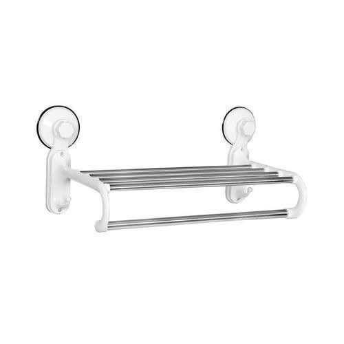 Bathroom Towel Rack & Sponge Hanger - Silver