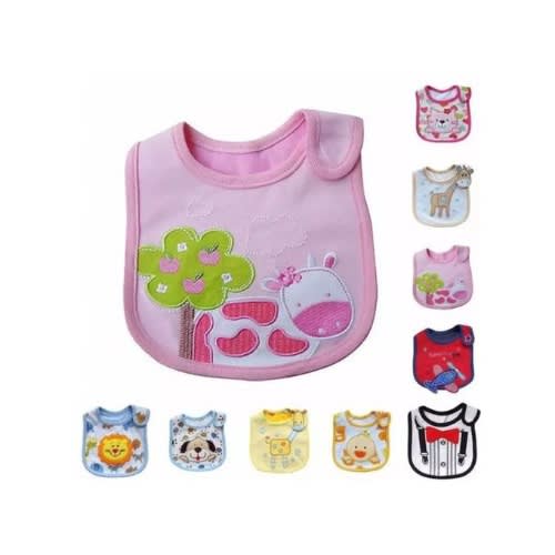 6 In 1 Baby Cotton Bibs - Multicolour