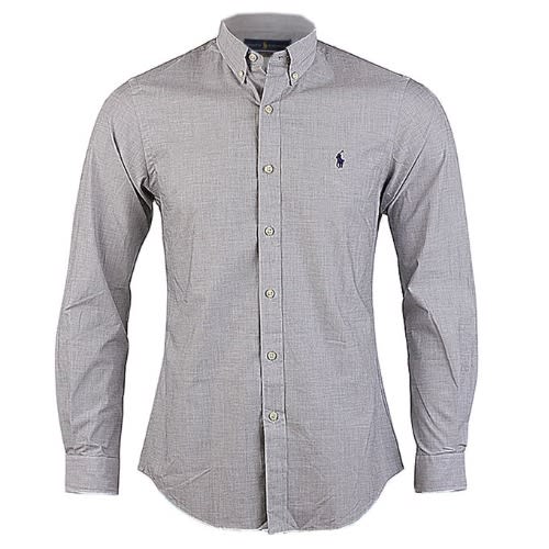 Men's Slim-fit Cotton-stretch Shirt - Grey