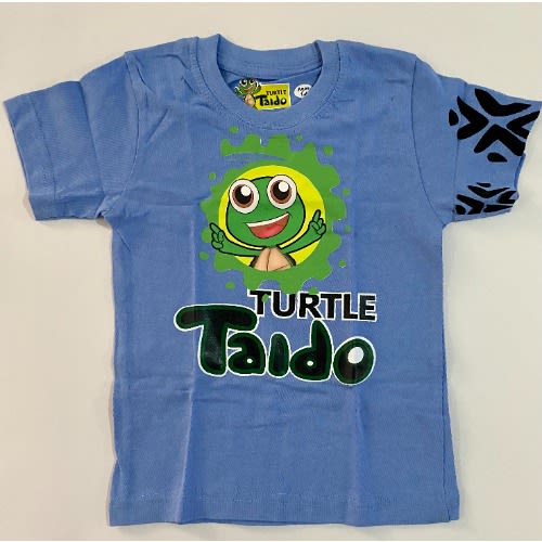 Turtle Taido Print Frills Top - Blue