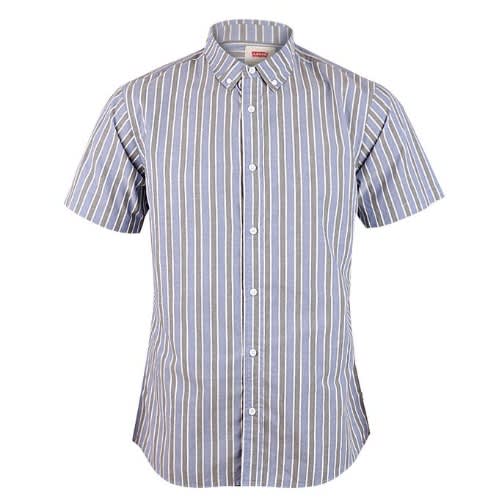 Men's Short Sleeve Big-stripes Shirt