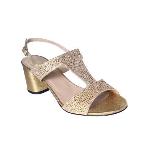 Musella Gold Sandals With Rose-gold Accessories