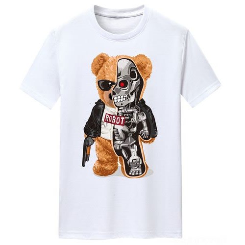 Chrysolite Designs Bear Robot Premium Class T-shirt - White