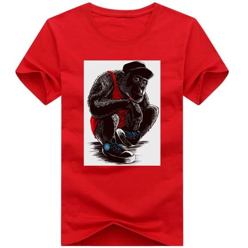 Chrysolite Designs Chimp School Premium Class T-shirt - Red