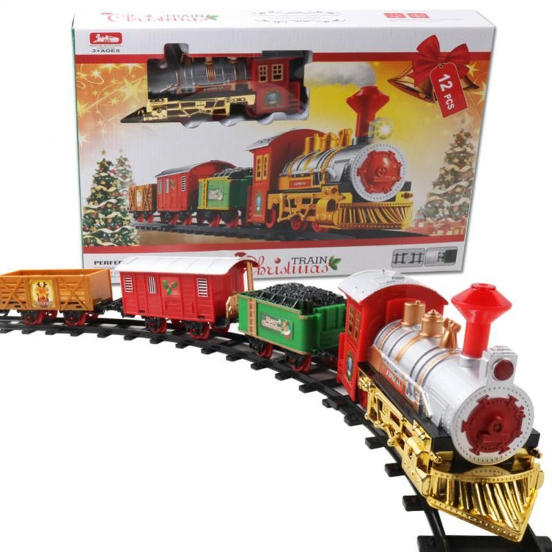 Christmas Train Set Electric Rail Car Building BloTraToy Xmas Train Gifts Toys For Kids Birthday Party Christmas Gift