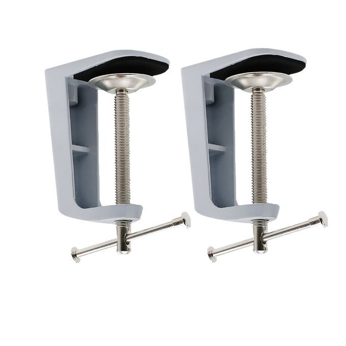 2 Pack Stainless Steel Adjustable Arm Clamp Table Lamp Clip Desk Clamp
