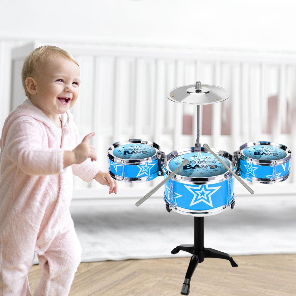 Kids Drum Set Kids Instrument Drum Set Boys Girls Blue