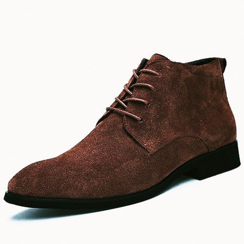 Authentic Brown Leather Suede Men Shoe