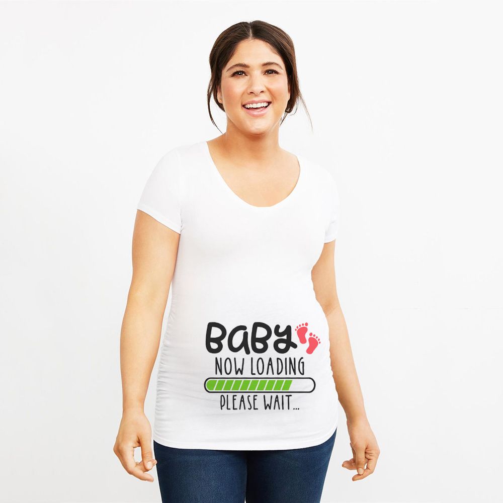 It's A Boy/girl  Pregnant Anouncement T-Shirts Cartoon Print Pregnancy