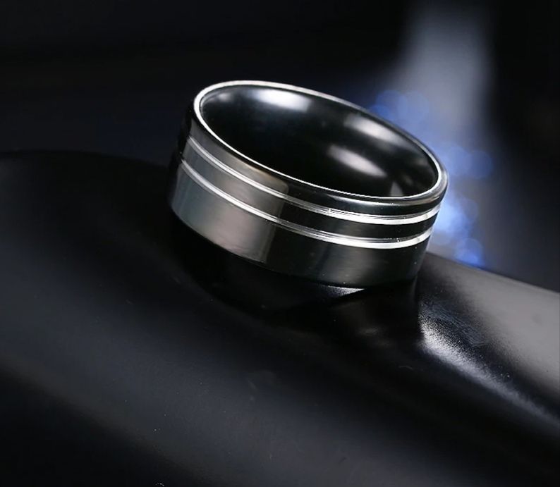 Black Crystal Black Mens, Women Rings