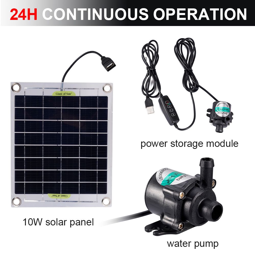 10W Mini Solar Panel Water Pump Brushless Solar Panel Fish Water Pool Kit 12V Garden Powered