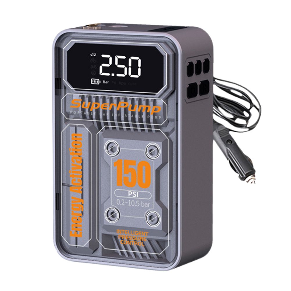 Car Tire Inflator LCD Display Portable Tyre Inflator 60W Wireless Air Compressor Type-C Charging