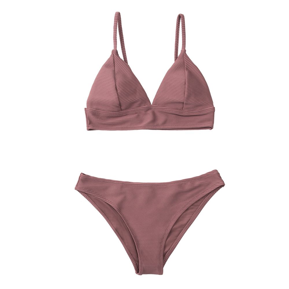 Bikini Set Women Triangle Two Pieces Swimwear Girl Plain Beach Bathing Suit Swimsuits 321-240013E KIP