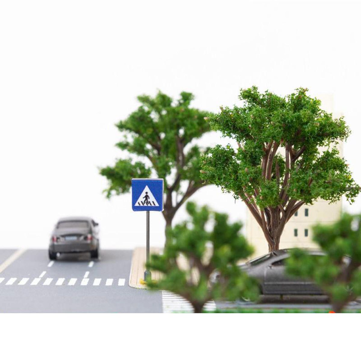 14pcs 1:87 HO Traffic Signage Highway Scenes Architectural