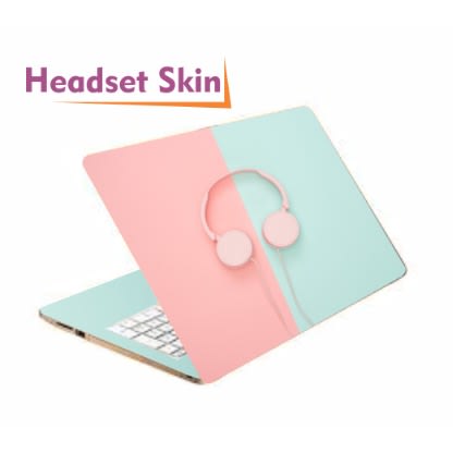 Laptop Headset Skin - Pink/ Blue