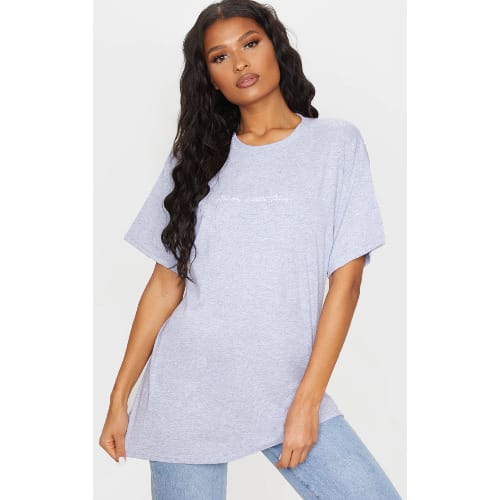 Oversized Women's Plain Tshirt -  Grey
