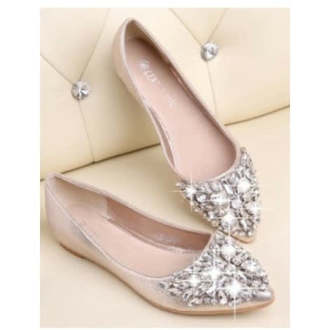 Ladies Flat Shoe - Silver