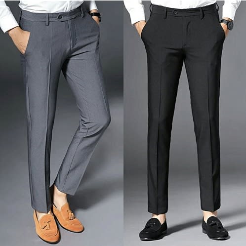 Men's Trousers - Ash & Black