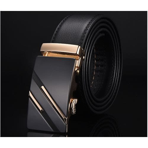 Men's Leather Buckle Belt-Black