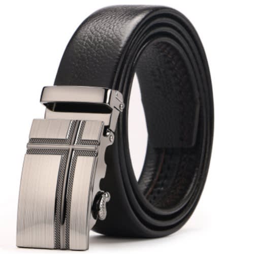 Men's  Belt Buckle -Black & Silver