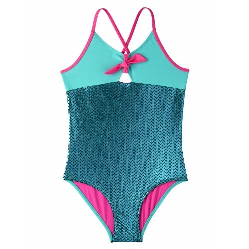 Shinning Metalic Mermaid Swimsuit - Upf 50+ Protection - 1 Piece