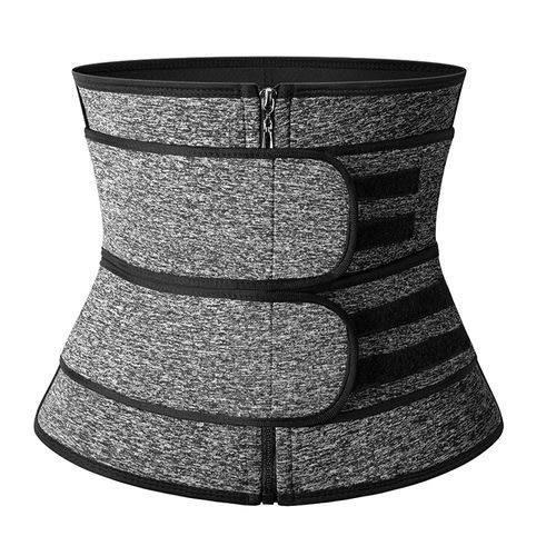 Double Compression Waist Trainer & Slimming Belt For Women-Grey