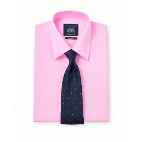 Men's Dress Shirt With Matching Tie - Pink/blue