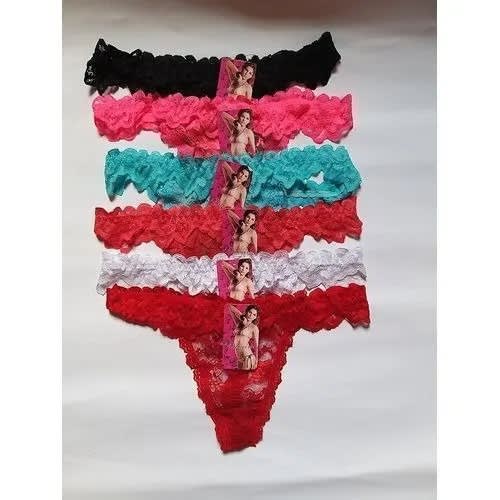 Lace Thong G-string - 6 Set -Multicolor