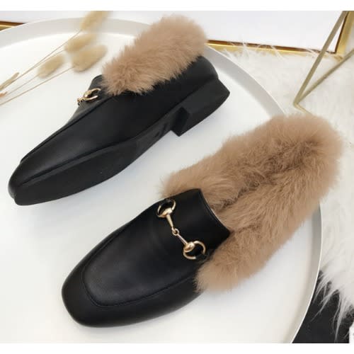 Women's Covered Fur-Mules
