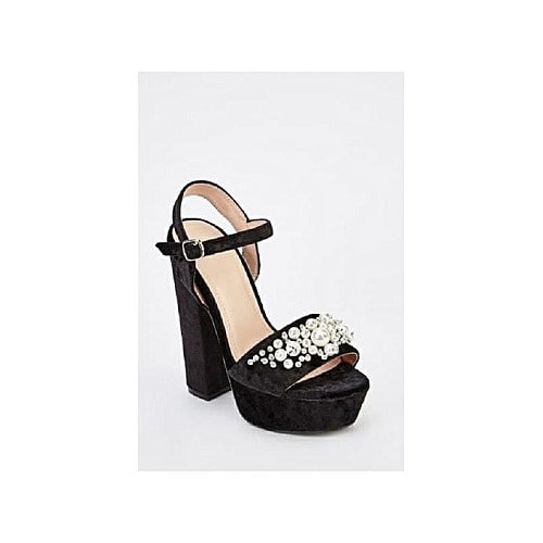 Velveteen Embellished Sandal